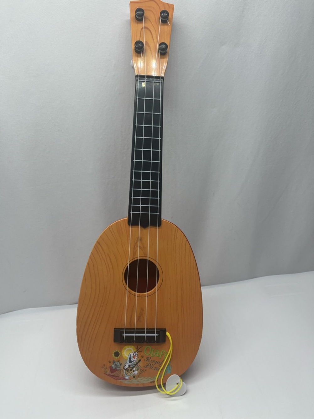 Disney Olaf Wooden Look Orange and Black Kids Ukulele Toy - Picture 3 of 6